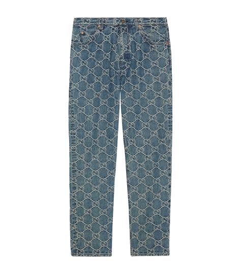 jeans firmato gucci|Gucci jacquard jeans.